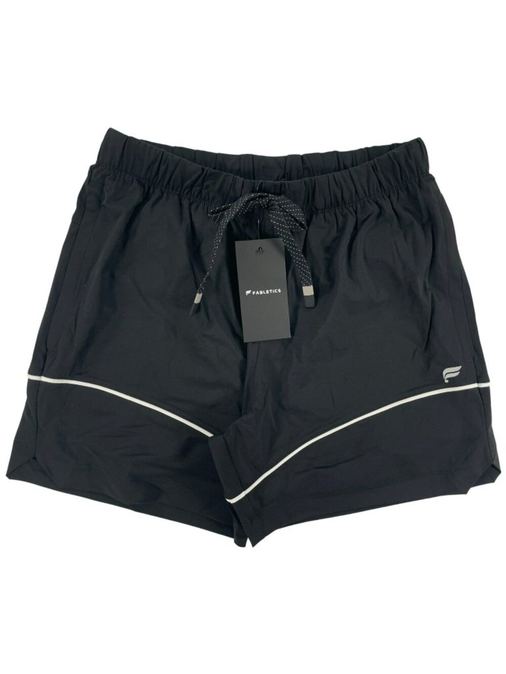 Fabletics The 5" One Short Piped Black/White  Drawstring & Side Pockets Men's S